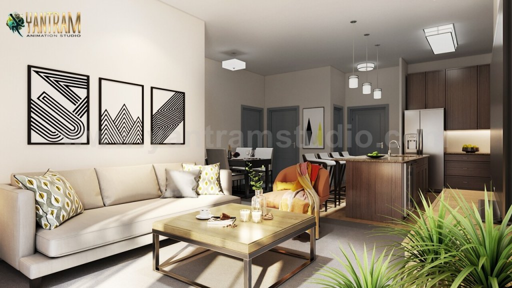interior design ideas kitchen living room bedroom bathroom - ArtStation - Modern Kitchen Living Room Combo & Decorative